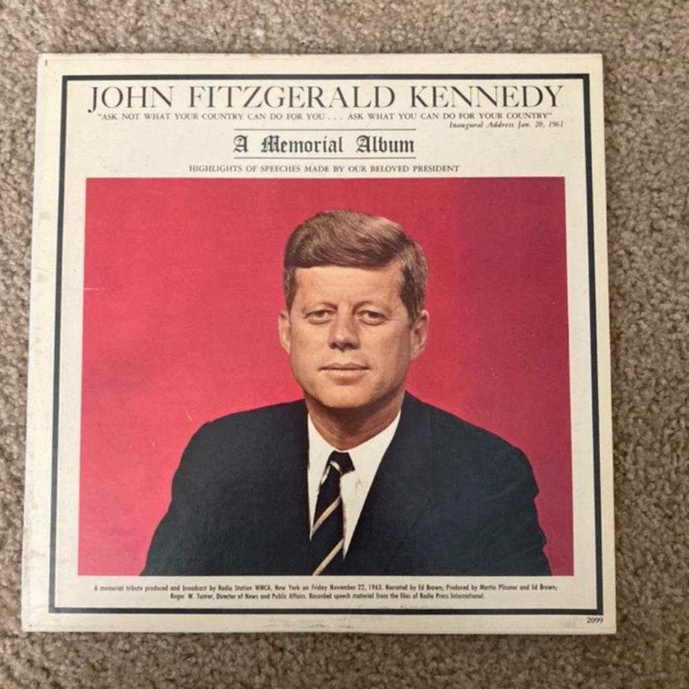 John F Kennedy vinyl memorial album disc JFK